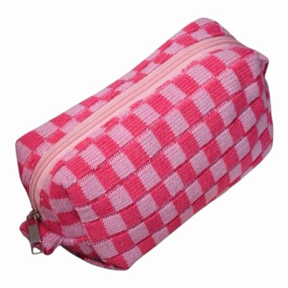 Lot of 4 SOIDRAM Tweens Checkered Cosmetic Cases Pink Plaid & Green Plaid NIP - Picture 16 of 16